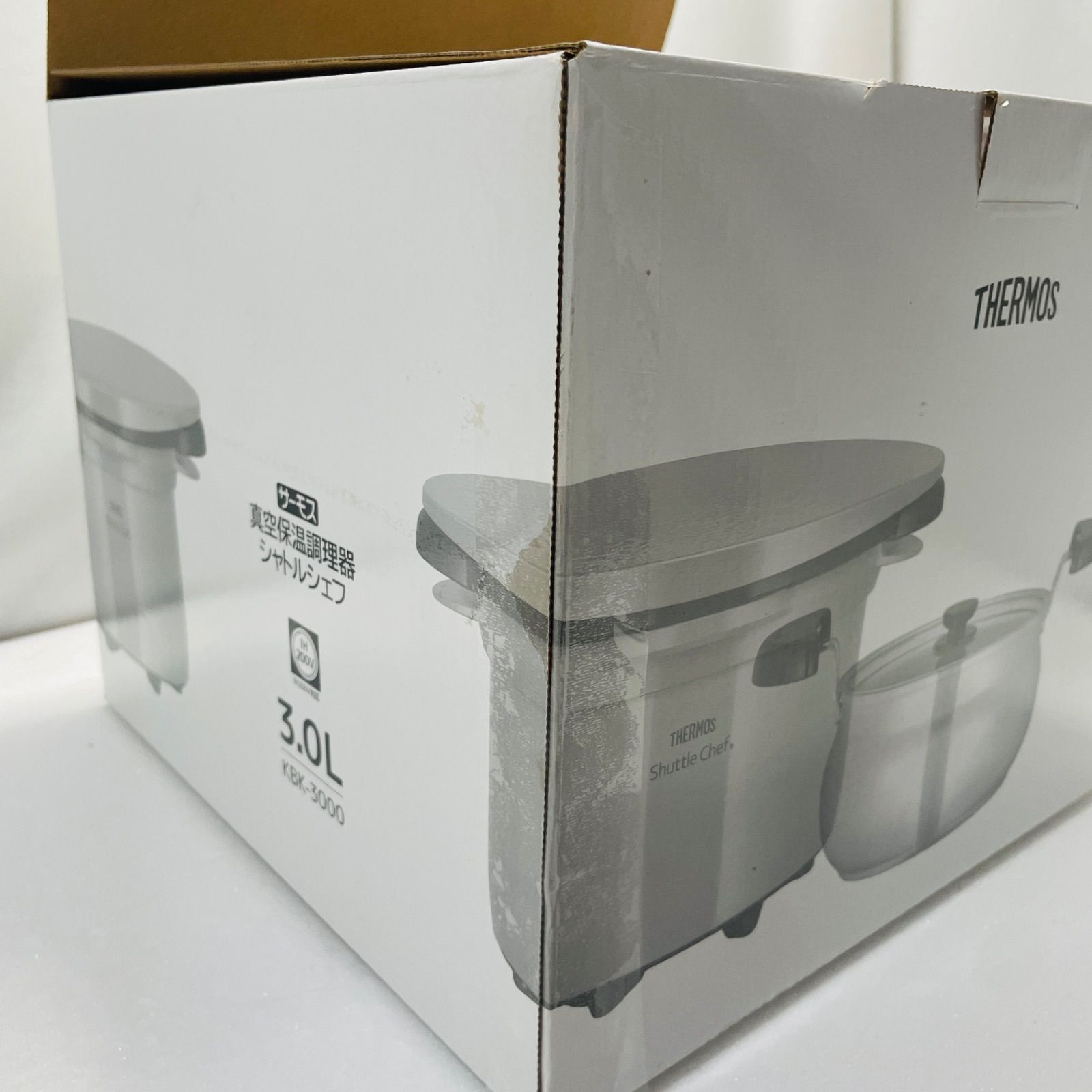  サーモス 真空保温調理器シャトルシェフ 3 0 L モノホワイト KBK 3000 保温調理鍋 鍋 グリル