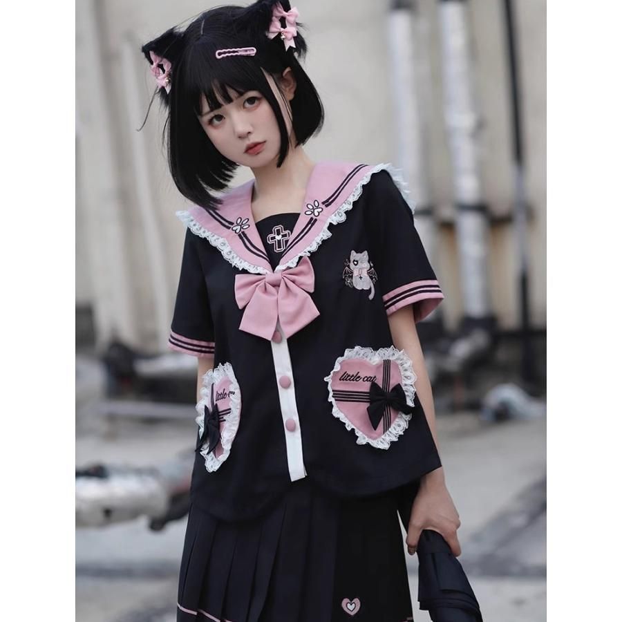割引価格 セーラー服 ロリ 女子高生 ゴスロリ lolita系 ロリータ 制服 コスプレ衣装