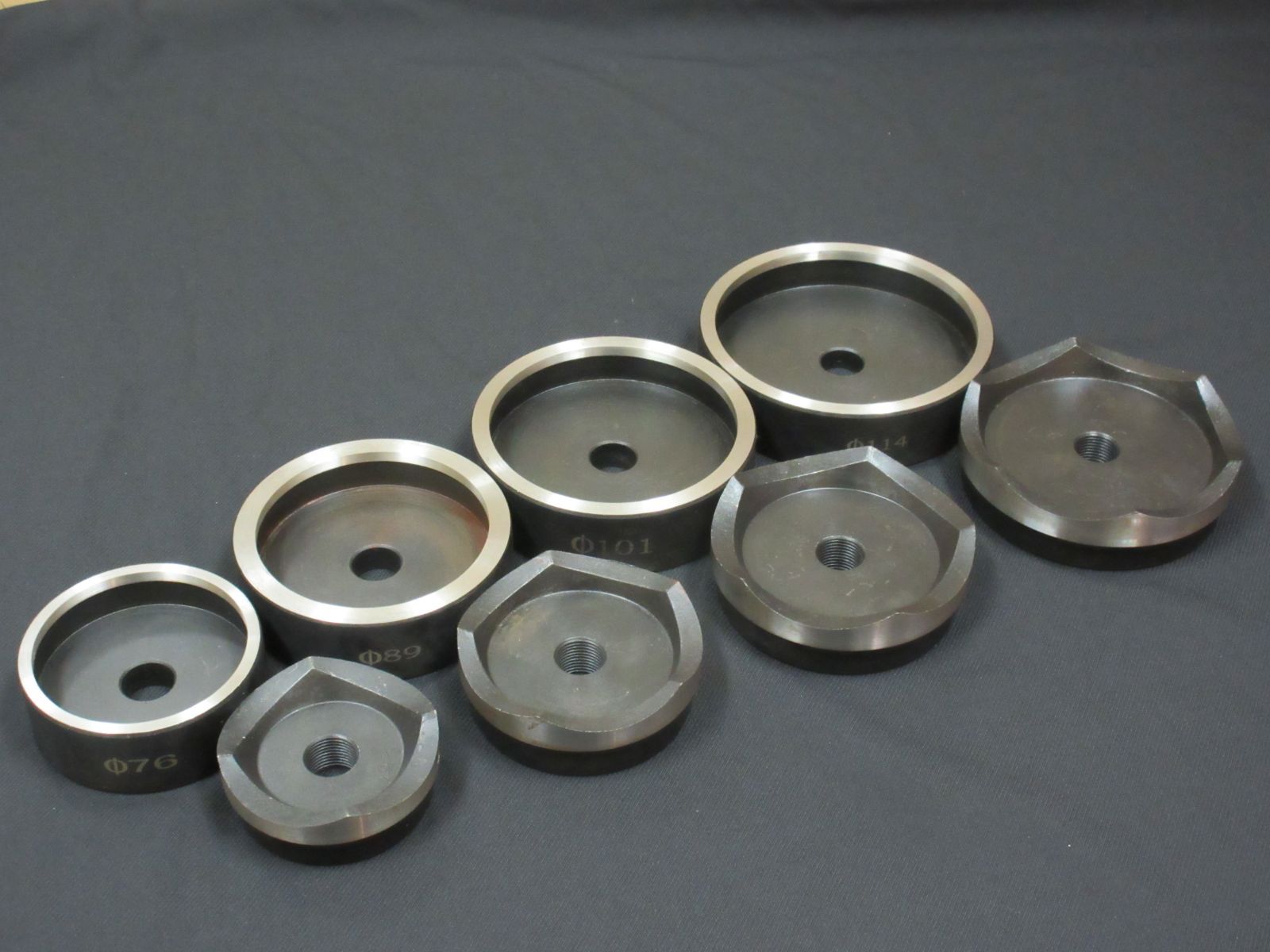 厚鋼管用ダイスセット大 φ76ｍｍ φ89ｍｍ φ101ｍｍ Φ114ｍｍ 油圧パンチャー 工具
