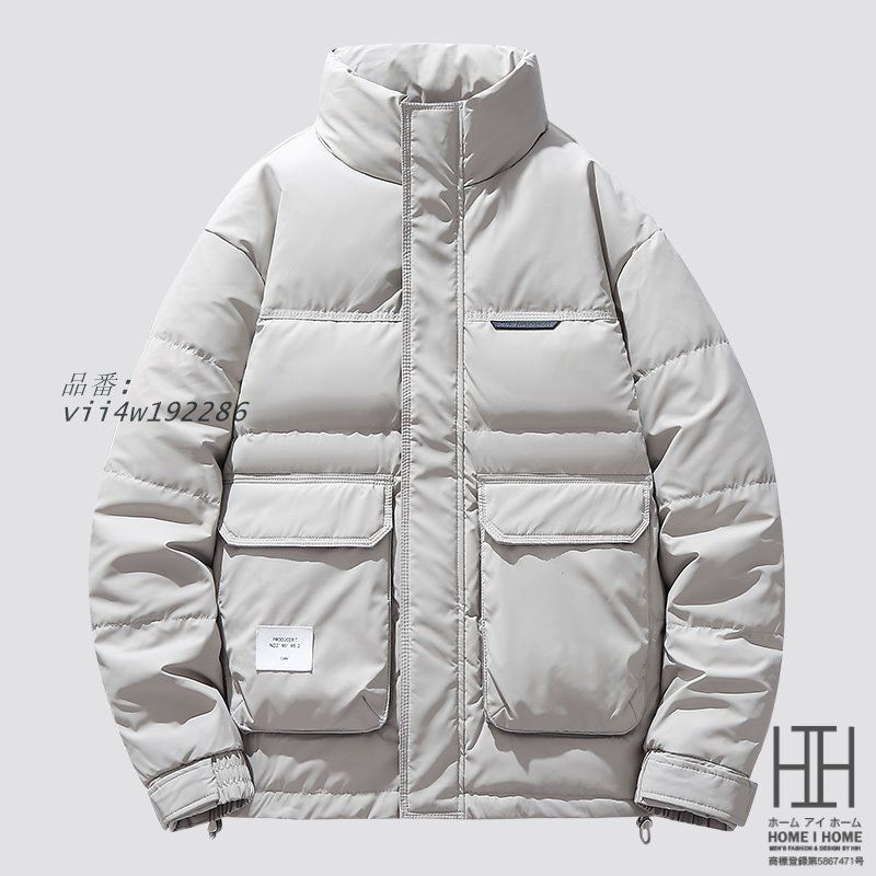 メンズ ダウンジャケット 光沢 立体的ポケット PUレザー 大きい ブルゾン ミリタアウトドアカジュアル 防寒 冬服 冬服 防風 ワンポイント おしゃれ vii4w192286