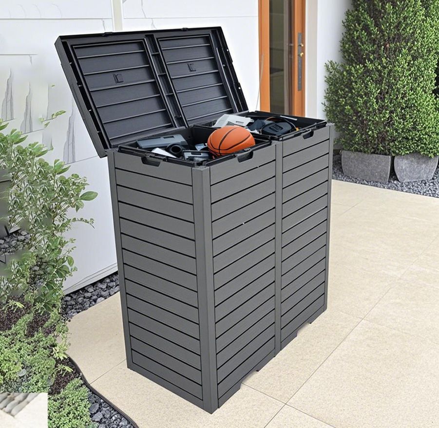 ゴミ箱 屋外 230L 屋外収納庫 物置 大容量 樹脂 頑丈 大型 安定 簡単組立 ゴミ荒らし防止 カラスよけ 大型 野良猫よけ ふた付き ゴミステーション ゴミボックス ゴミ収納 ゴミ保管 ゴミ収集 庫 ごみ 箱 倉庫 DIY カラス対策 ブラック