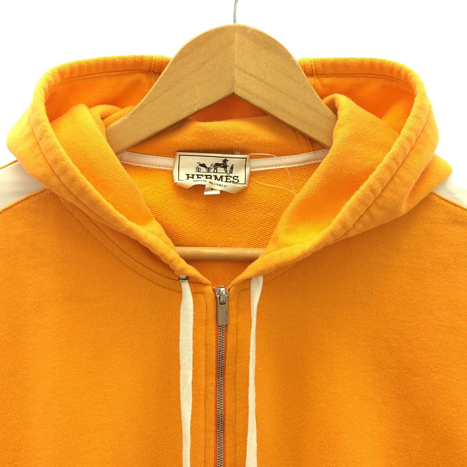 エルメス HERMES フーディジップアップ パーカー コットン オレンジ レディース 中古 HERMES - エルメス HERMES フーディジップアップ パーカー 衣料