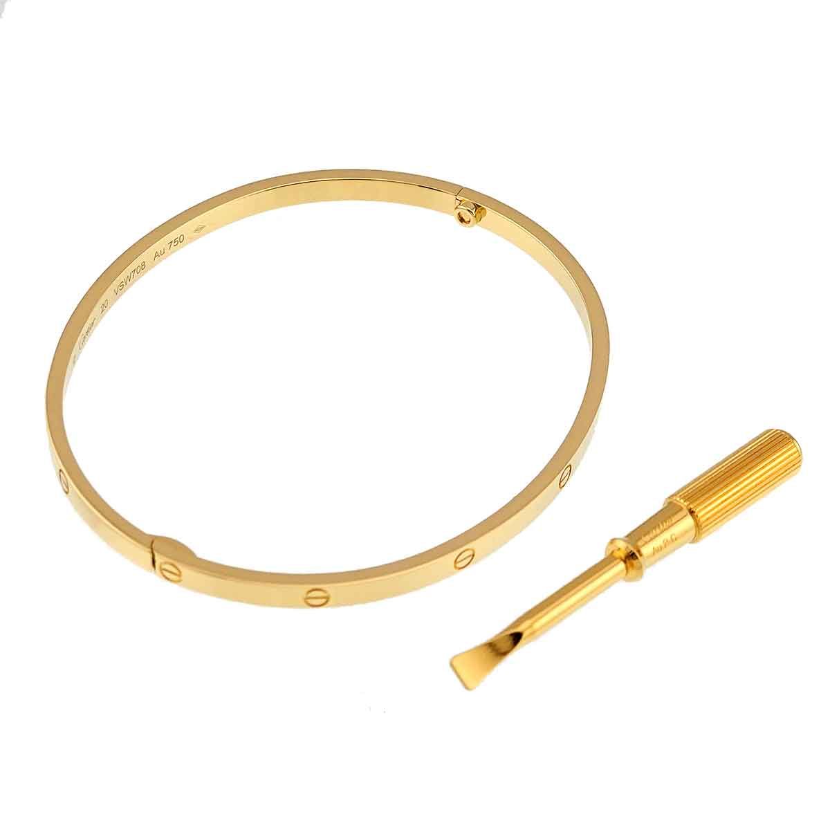 カルティエ ベビーラブ Au750 ブレスレット 20号 Cartier - 本物 カルティエ Cartier ベビーラブ 750 WG