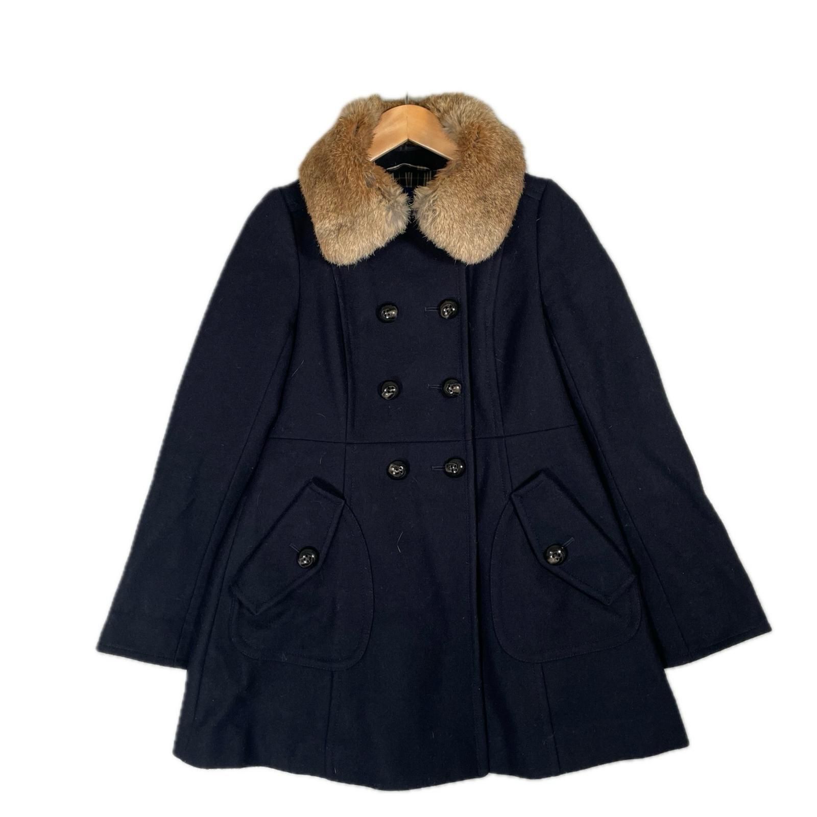 バーバリーブルーレーベル　ダッフルニットパーカー　アウター　コート バーバリーブルーレーベル ダッフルニットパーカー アウター