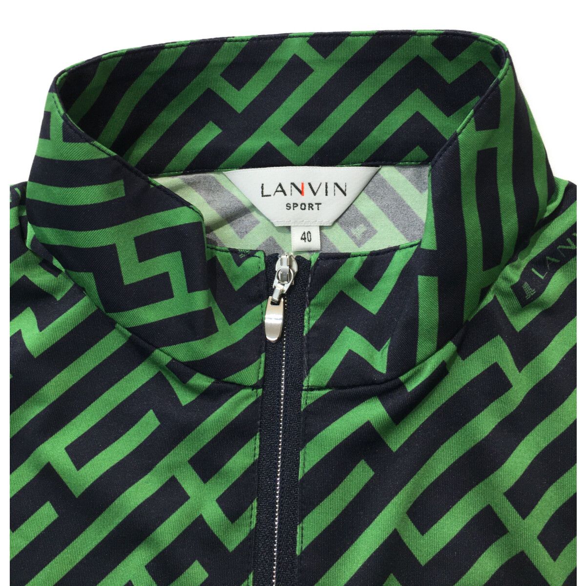 LANVIN - coco 中古 ランバンスポール LANVIN SPORT レディース 長袖シャツ 40(L) グレー×黒 ハーフジップ ボーダー LANVIN - coco 中古 ランバンスポール LANVIN SPORT レディース