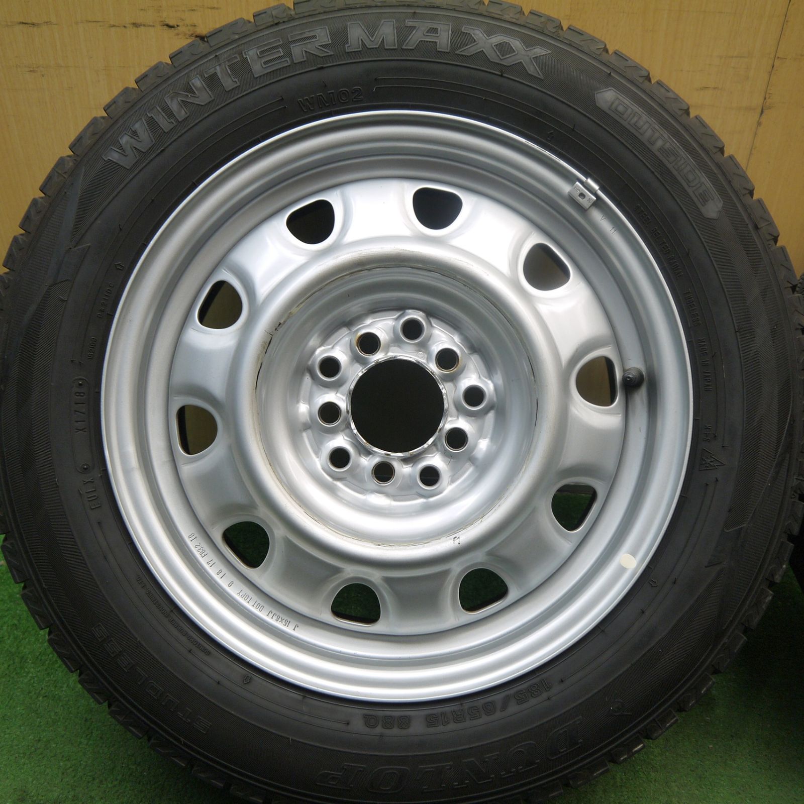 4本価格 スタッドレス 185 65R15 ダンロップ ウインターマックス WM02 スチール ホイール 15インチ PCD100 114.3 5H マルチ 5091602Hス