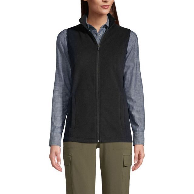 【送料無料】 ランズエンド レディース ジャケット・ブルゾン アウター Women's Lands' End Thermacheck 100 Vest Black