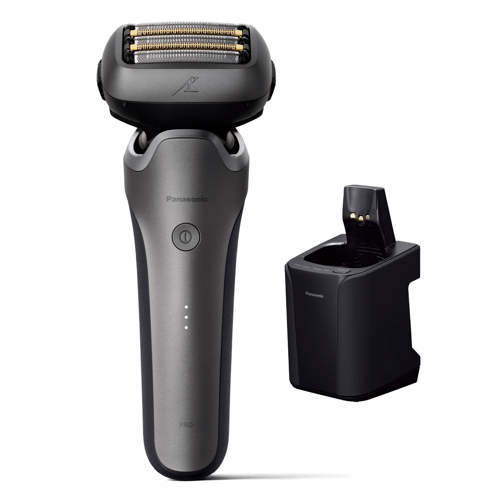 パナソニック メンズ シェーバー ラムダッシュ PRO 5枚刃 電動 髭剃り メンズ ラムダッシュAI⁺ 全自動洗浄充電器 ES-L570W-S シルバー 洗浄充電器付き お風呂ぞり可