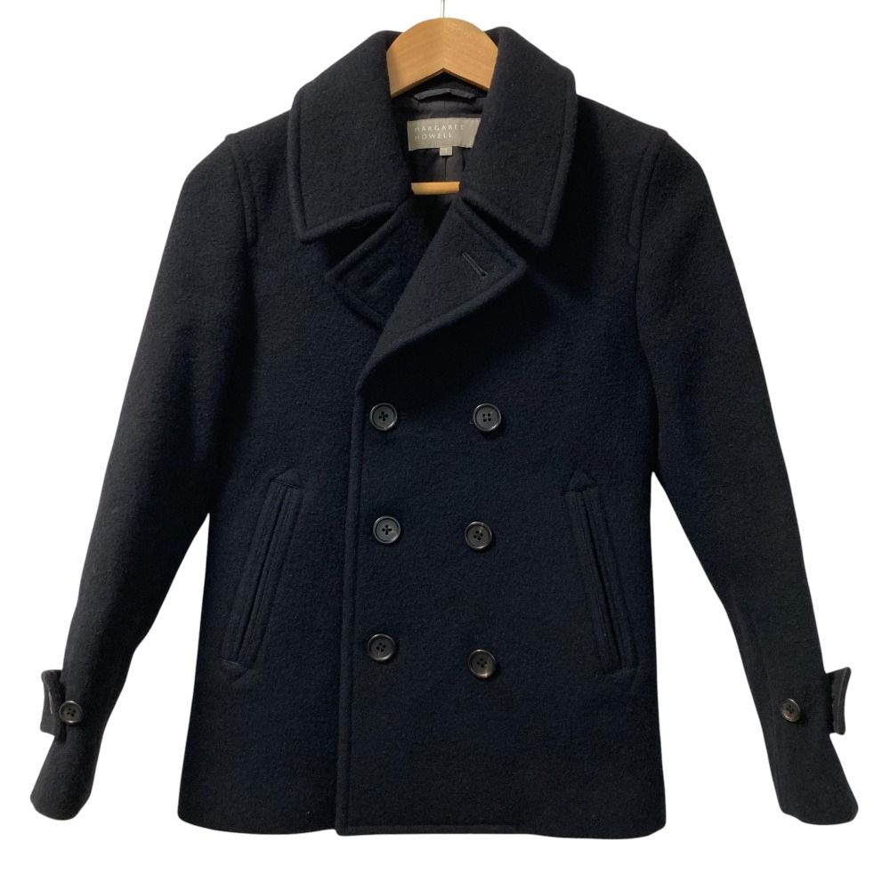 週末値下げ！MARGARET HOWELL★カシミヤ混　Pコート　サイズ2 美品 MARGARET HOWELL マーガレットハウエル カシミヤブレンド