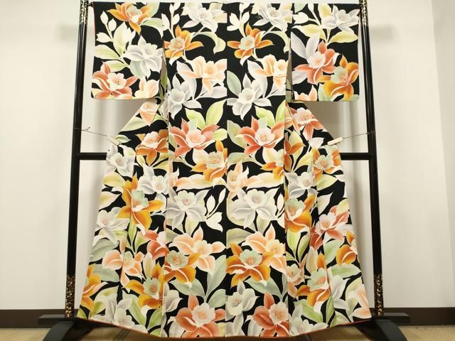 平和屋着物●上質な小紋　紬地　網目笹文　正絹　逸品　未使用　CAAU1889yc 平和屋着物○上質な小紋 紬地 網目笹文 正絹 逸品 未使用 CAAU1889yc