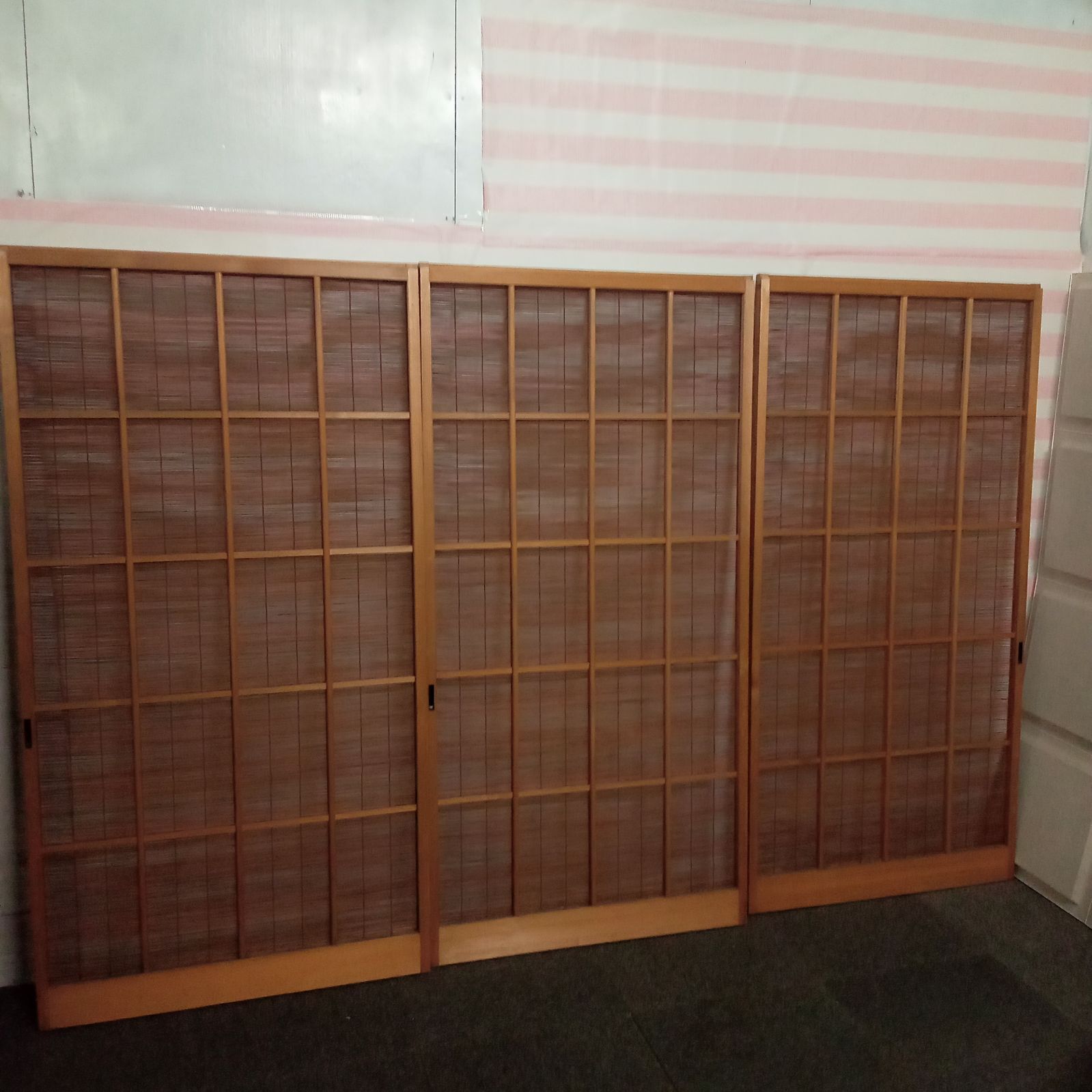 ▽現状販売▽ 筬欄間2枚セット アンティーク建具 明かり取り 明り取り