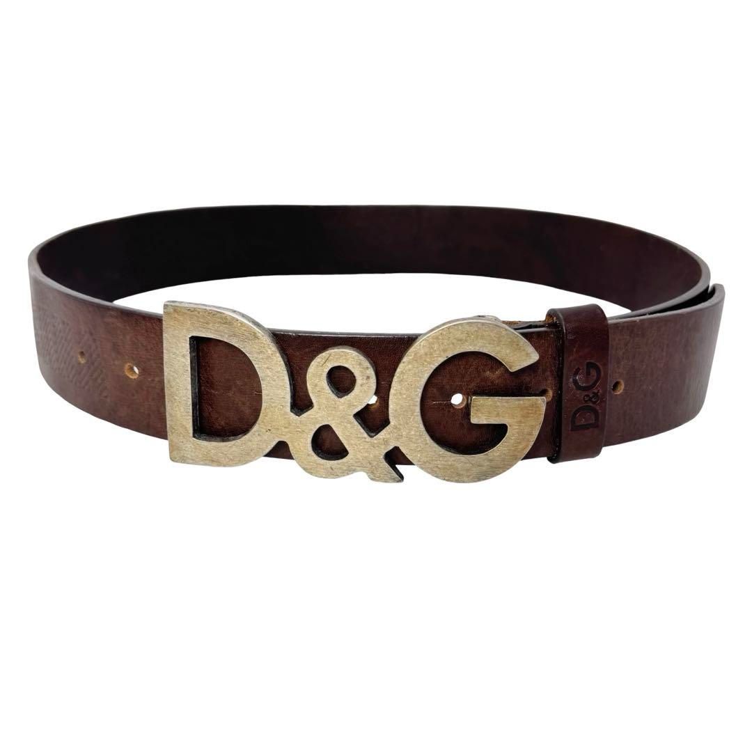 ドルチェ&ガッバーナ D&G ドルガバ ロゴ レザーベルト ブラウン