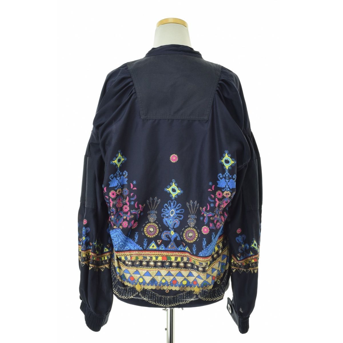 sacai】17SS 17-02938 Tribal Lace ドッキング プリント長袖ブラウス 