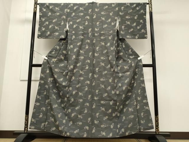 平和屋着物○上質な色無地 紋意匠 青磁色 鈴乃屋扱い 正絹 逸品