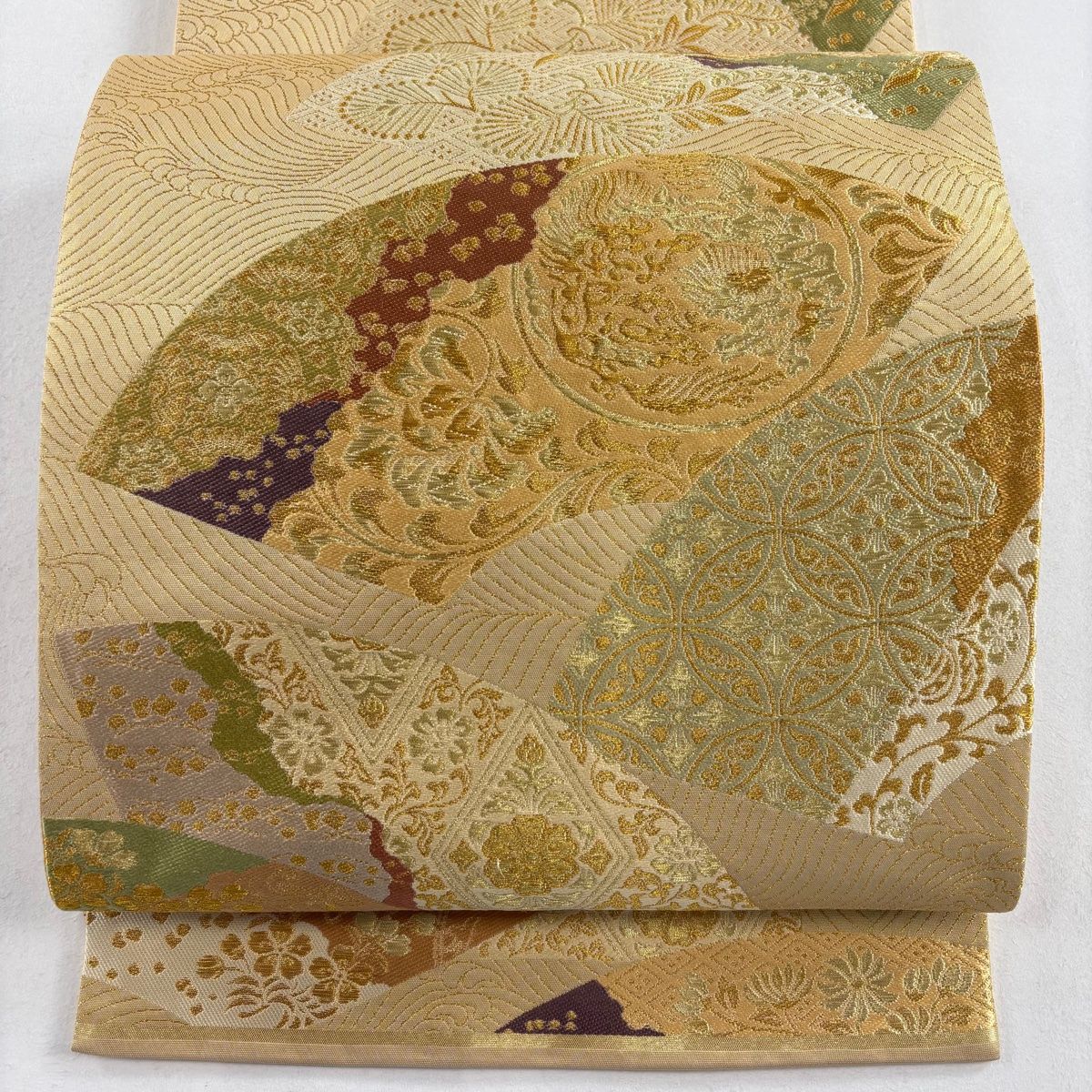 中古美品 袋帯 扇子模様 沈金箔 金色■N70806-17 中古美品 袋帯 扇子模様 沈金箔 金色□N70806-17 - メルカリ
