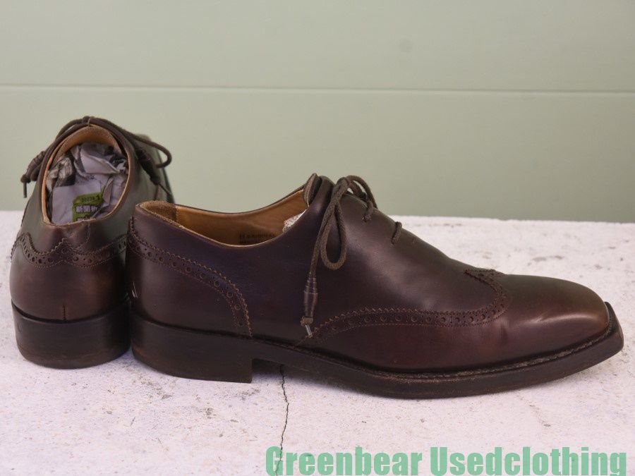 Y448 メンズ HARRIS 本革シューズ 茶 9.5 27.5cm