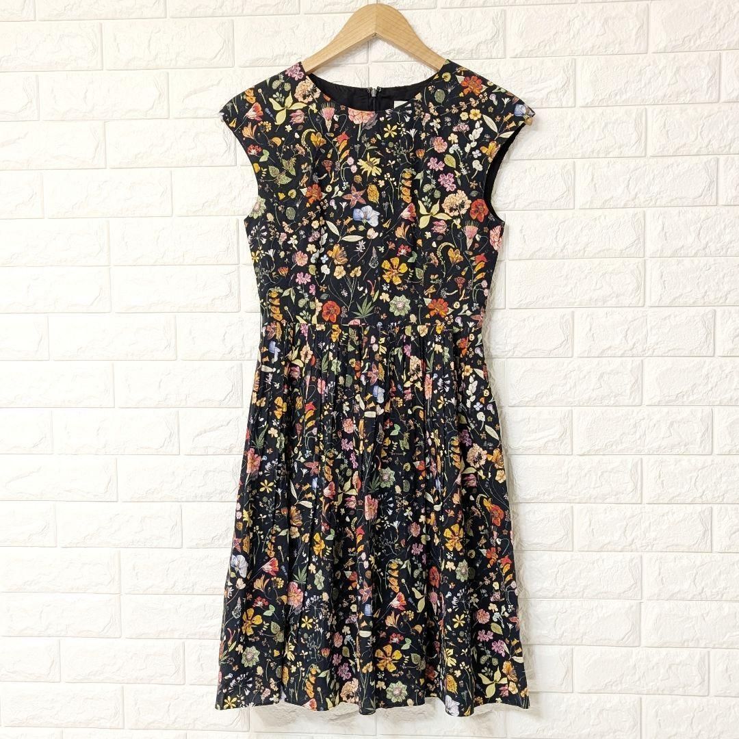 LOULOUWILLOUGHBY ルルウィルビー ワンピース 黒 花柄