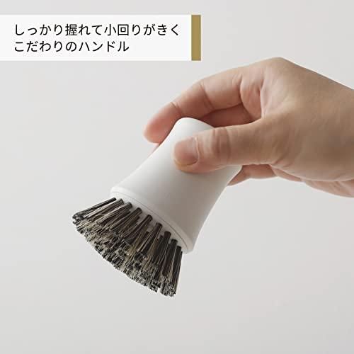 製品保証 マーナ marna 清潔謹製 抗菌 キッチンブラシ かため ホワイト ミニ 食器洗い フライパン シンク 柄付き 自立 キッチン ブ