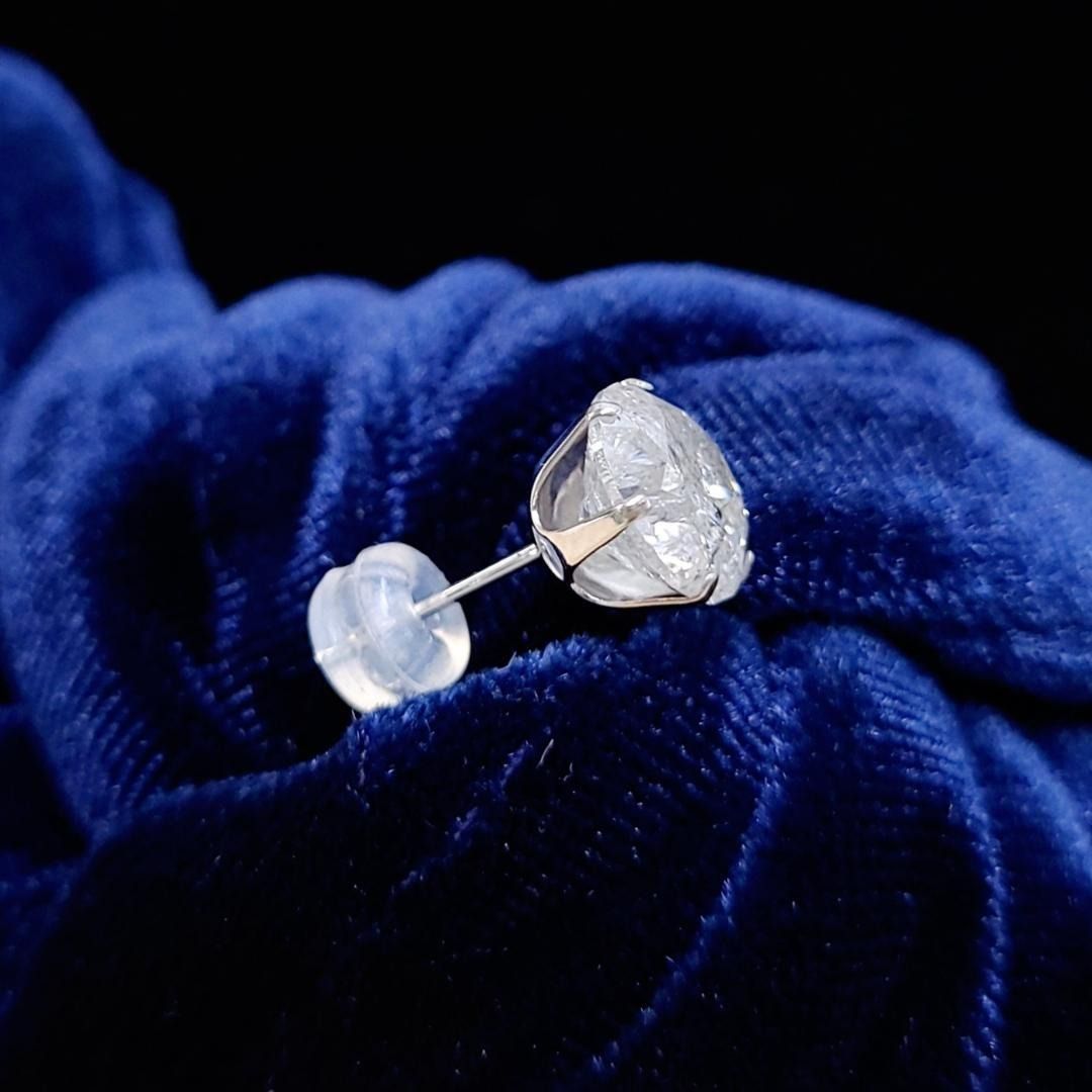 超激安！大粒！ 2ct ダイヤモンド プラチナ 6本爪 一粒 ピアス 鑑別書付 超激安！大粒！ 2ct ダイヤモンド プラチナ 6本爪 一粒 ピアス