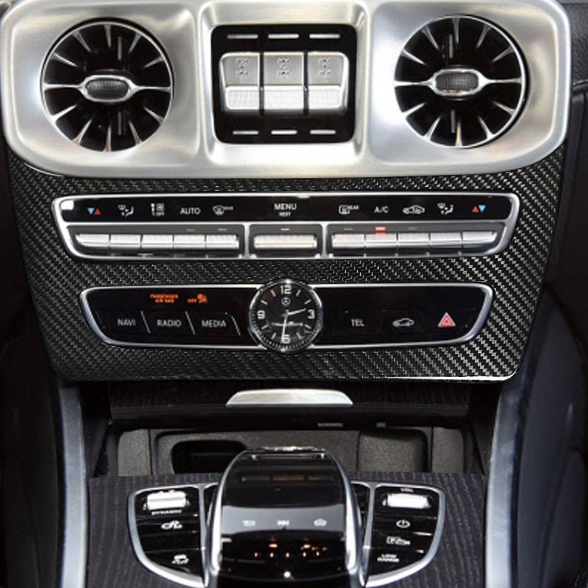 ドライカーボン製ベンツ Gクラス W463A W464 G500 G63 G350D メディアパネルカバー センターパネル 1個