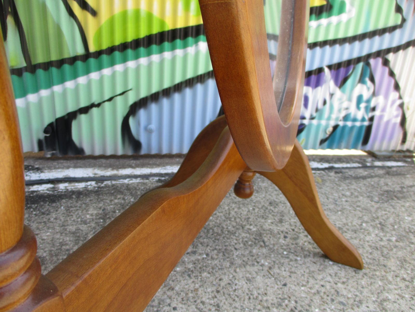 姫路引取限定☆ 英国クラシック 木製 スタンドミラー 全信鏡 古家具