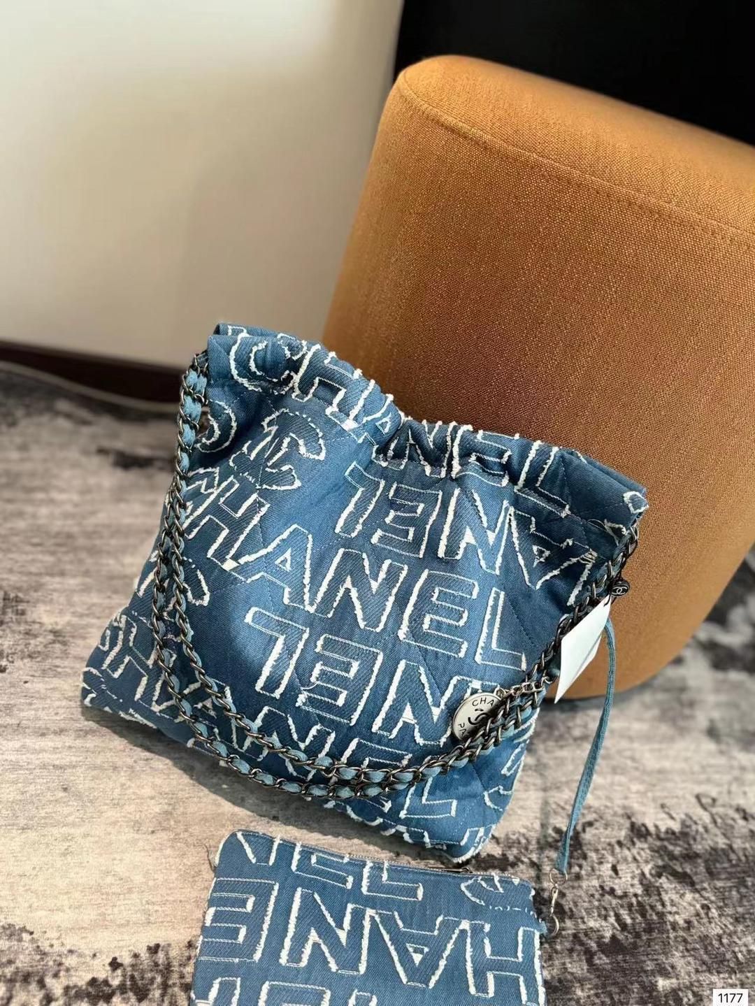 chanle デニムのショッピングバッグで シンプルでレトロな｜ ｜