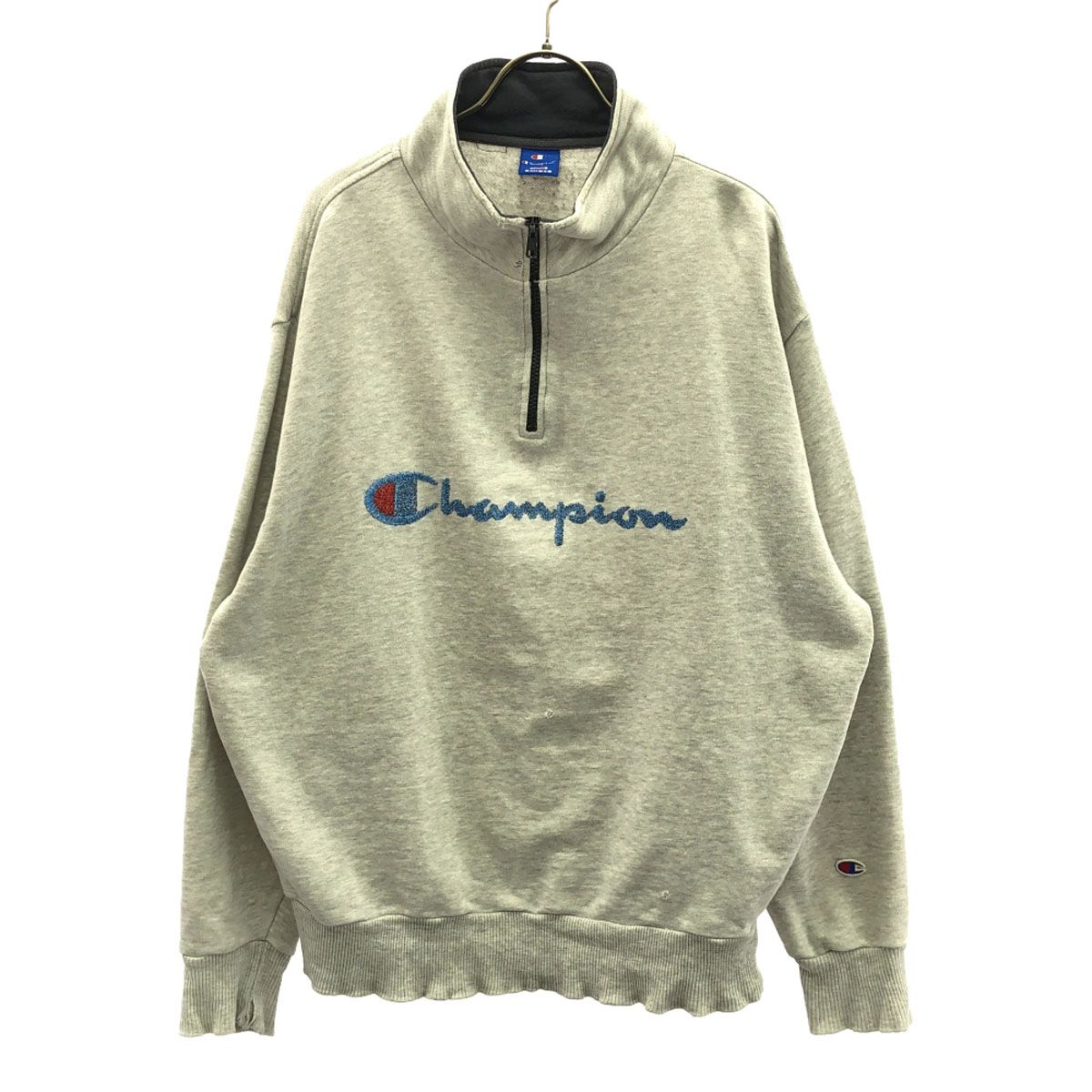 Champion チャンピオン ロゴプリント 長袖 ハーフジップ トレーナー L 