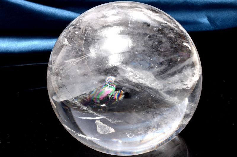◇お値下げ◇虹入り水晶スフィア 天然石 天然アイリスクォーツ丸玉 虹