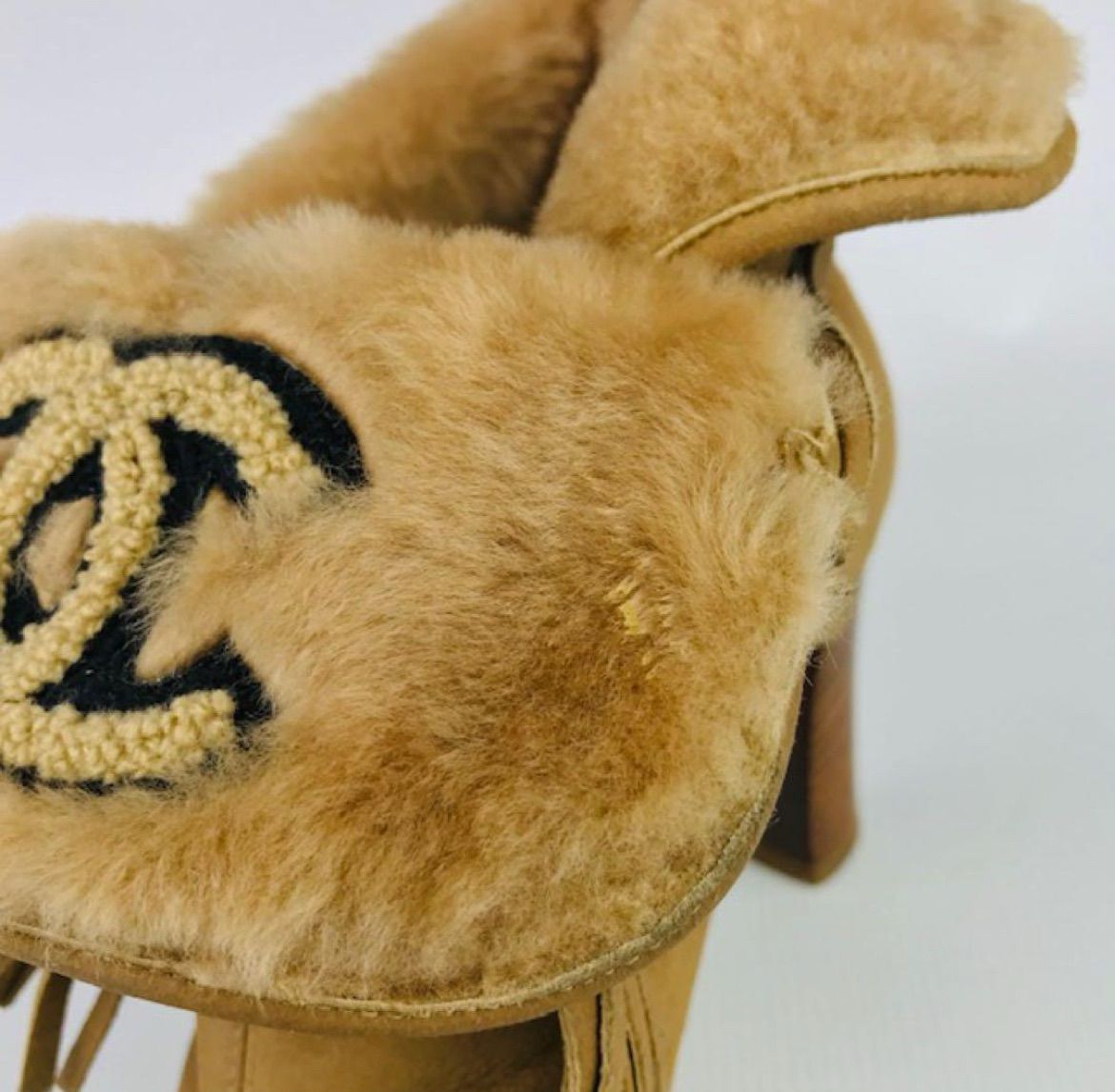 CHANEL☆シャネル・レディース レザー ムートンココマーク フリンジ