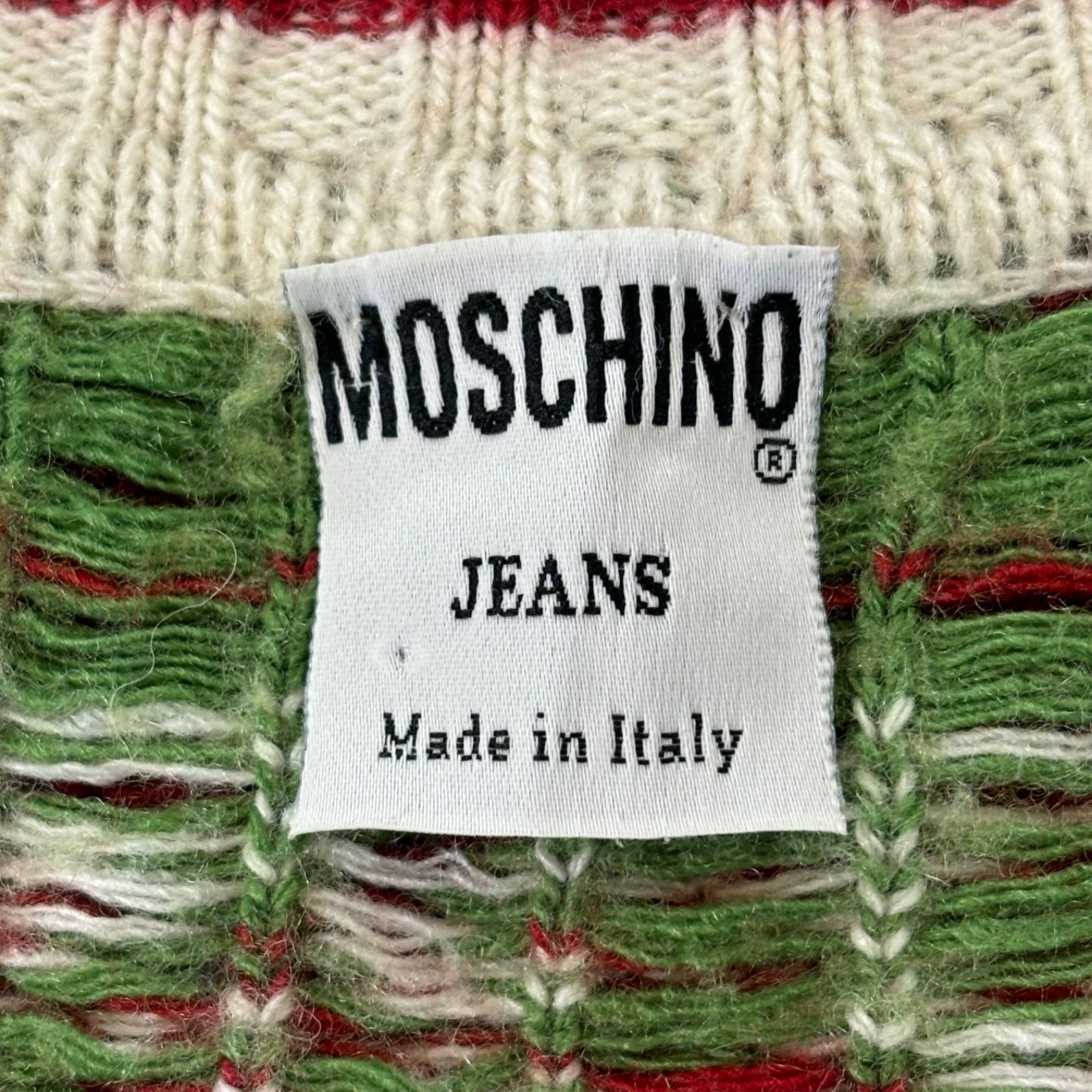 MOSCHINO JEANSチェック柄ニットセーター