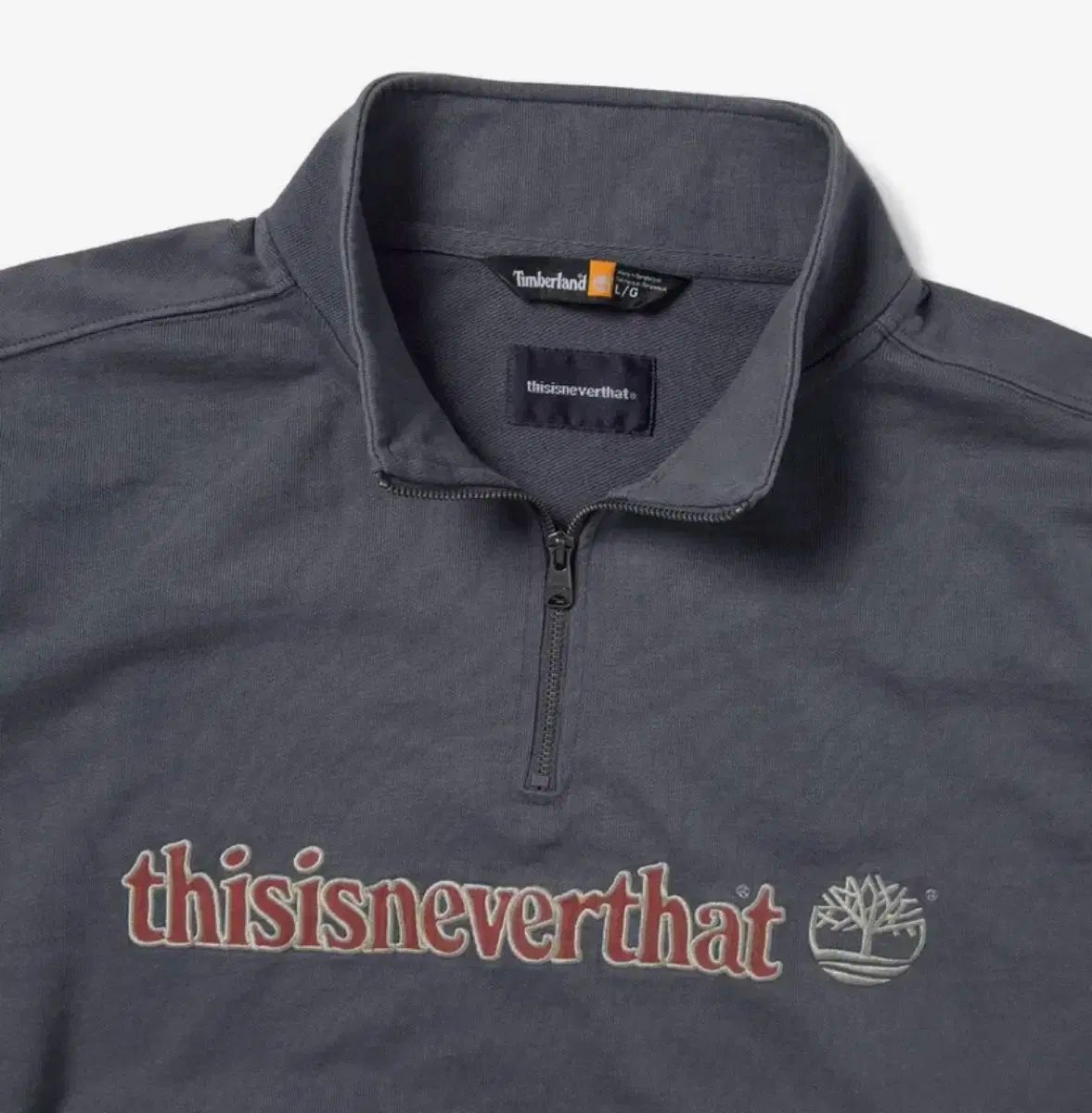 thisisneverthat timberland ハーフジップ スウェット thisisneverthat × timberland ハーフジップスウェット