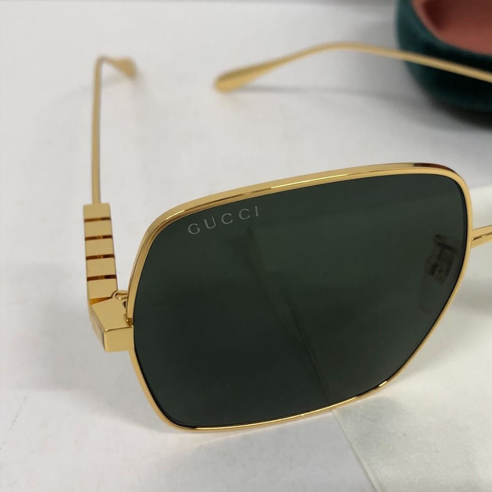 08w8623 グッチ GUCCI スクエアフレーム サングラス ゴールド
