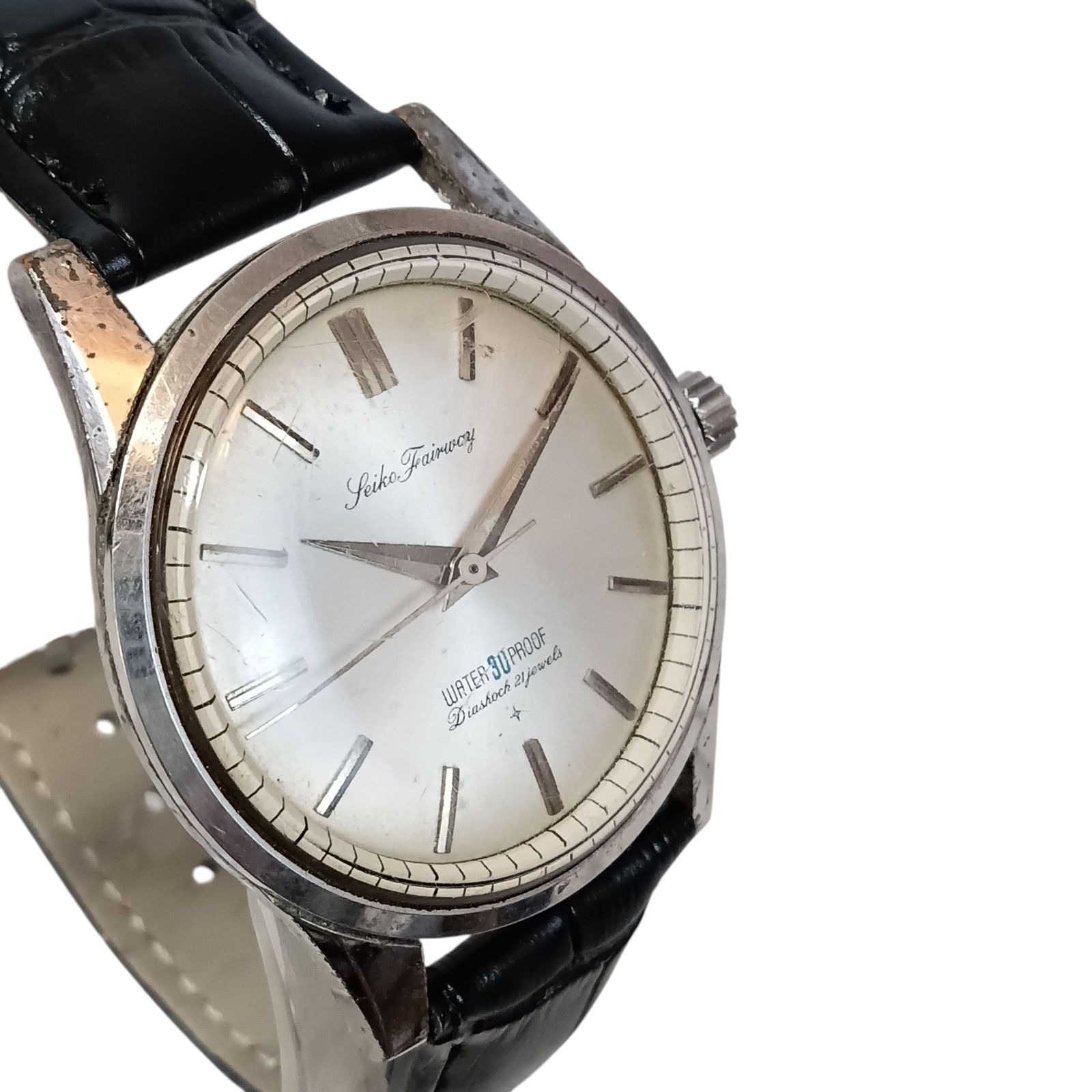Seiko Fairway セイコー フェアウェイ 21石 手巻き腕時計 希少黒文字盤 