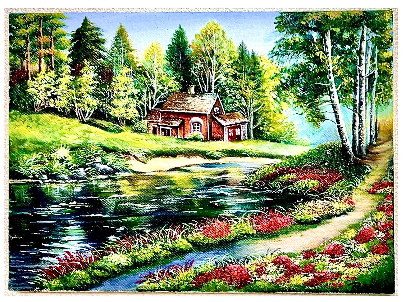 憧れの田舎 アクリル絵画 憧れの風景画を描く高校生の挑戦