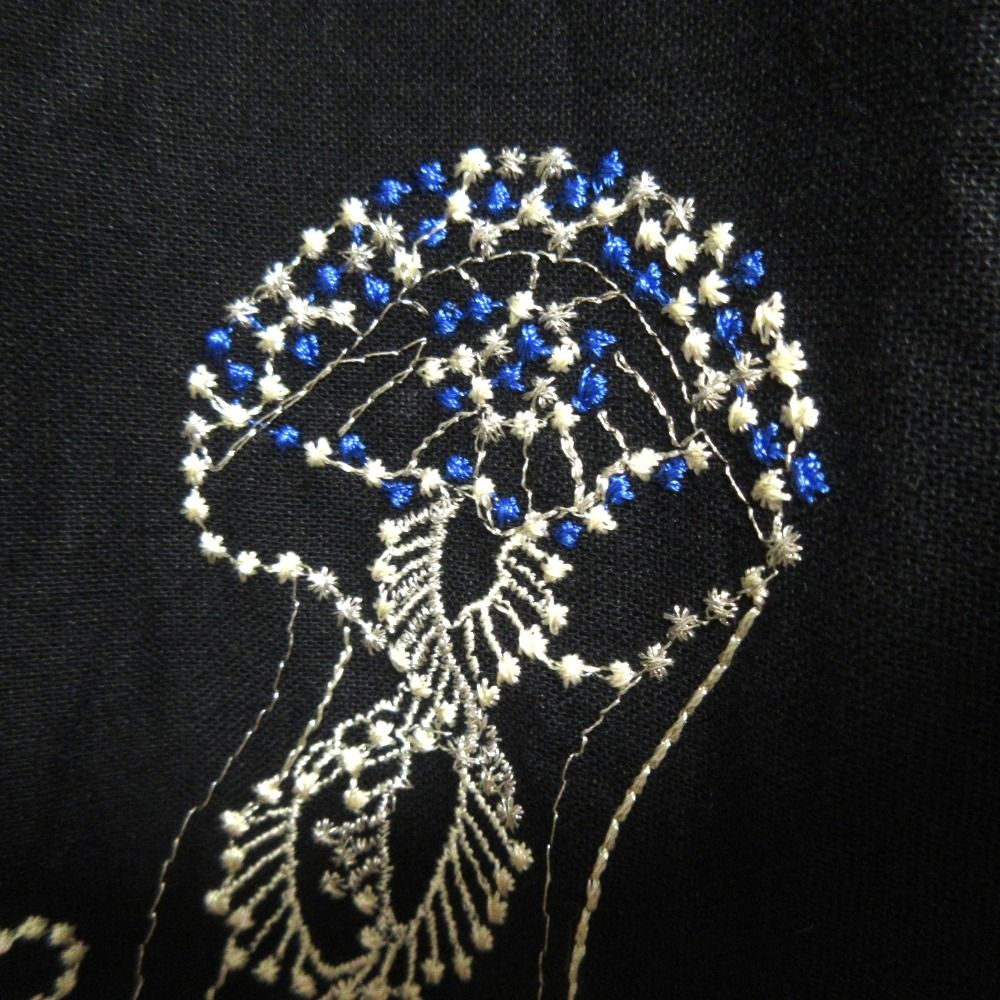 美品 21SS marble SUD マーブルシュッド リネンブレンド クラゲ刺繍  