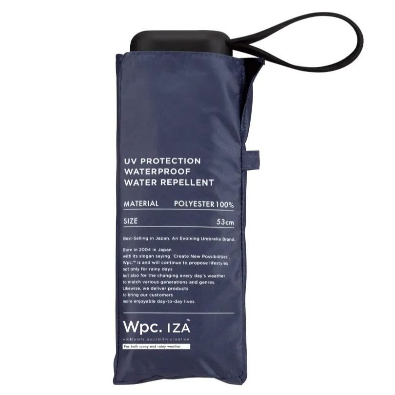 新品未使用！Wpc. メンズ 日傘 超撥水 折りたたみ傘 晴雨兼用 紫外線対策 IZA コンパクト ネイビー 53cm