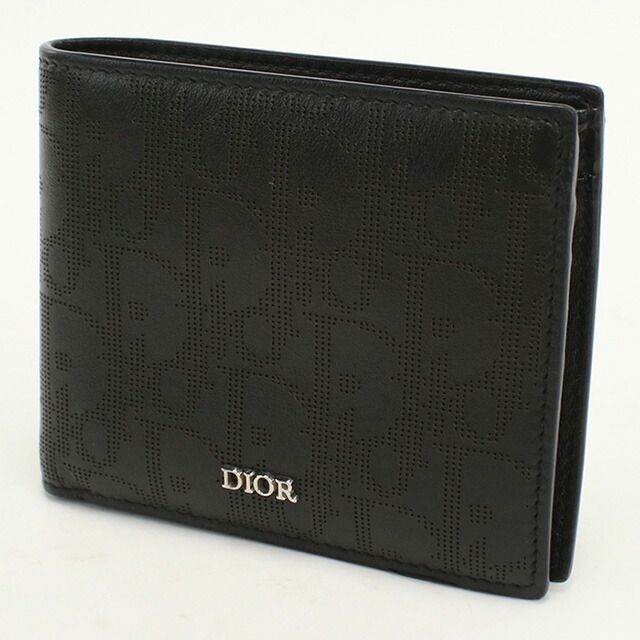 ディオール 二折財布 メンズ ディオール オブリーク 2つ折りウォレット