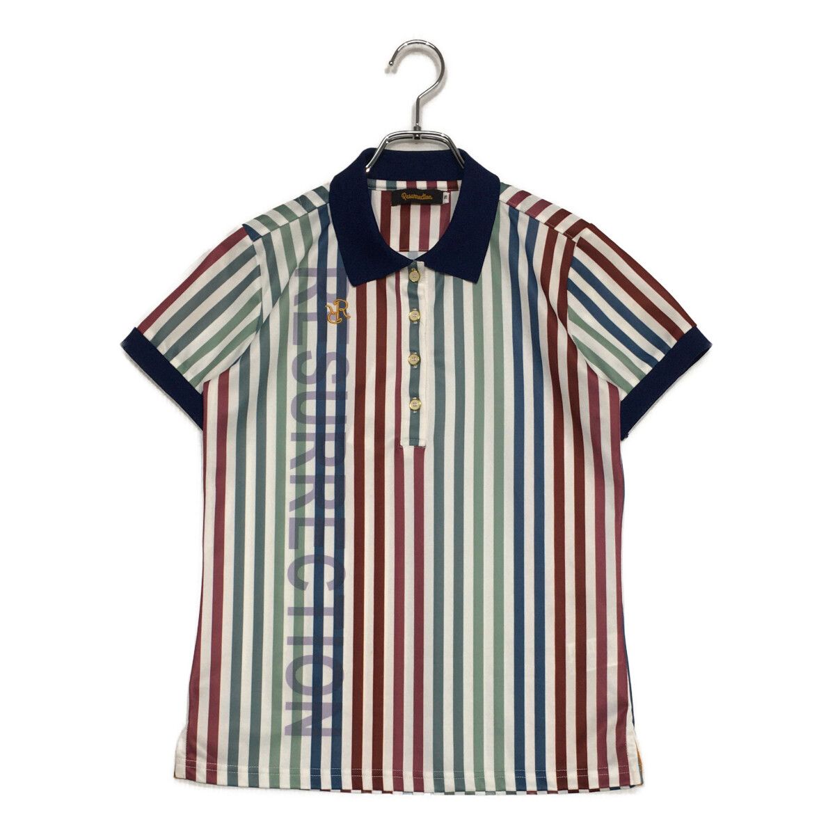 レディース レザレクション Resurrection 半袖ポロシャツ S マルチ ストライプ