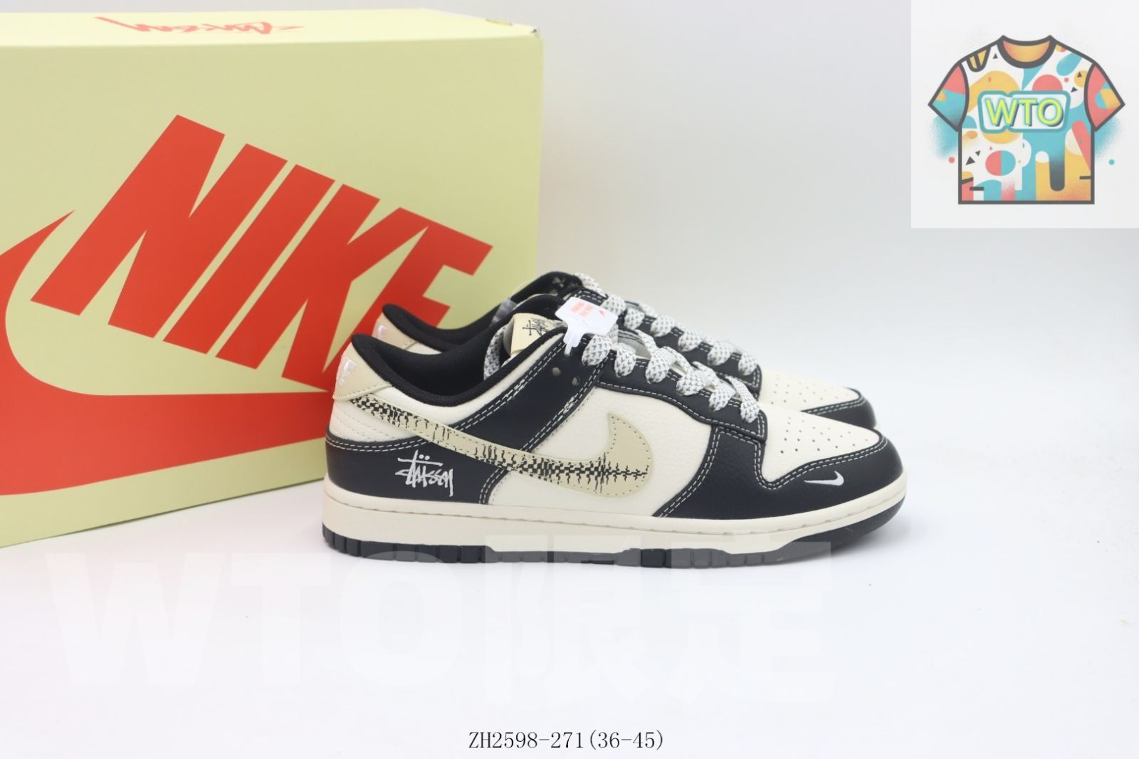今日WTO】ナイキ NIKE スニーカー ブラックホワイト Stussy
