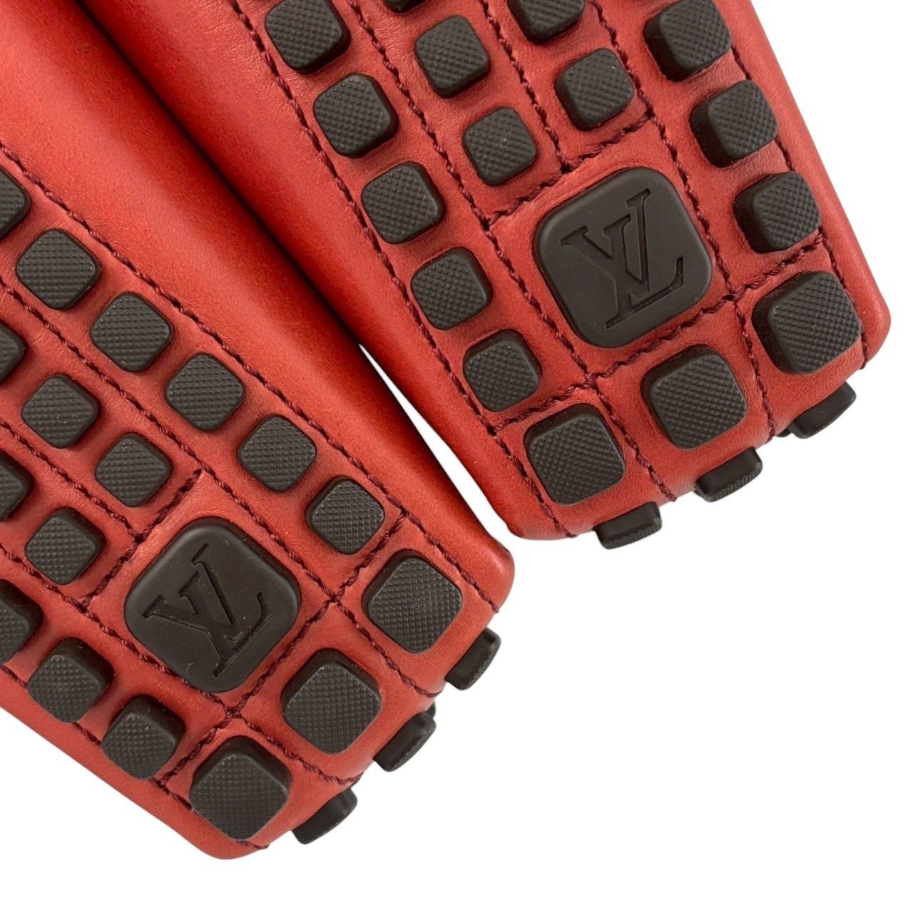 LOUIS VUITTON ルイヴィトン 革靴 赤系 ローファー シューズ L
