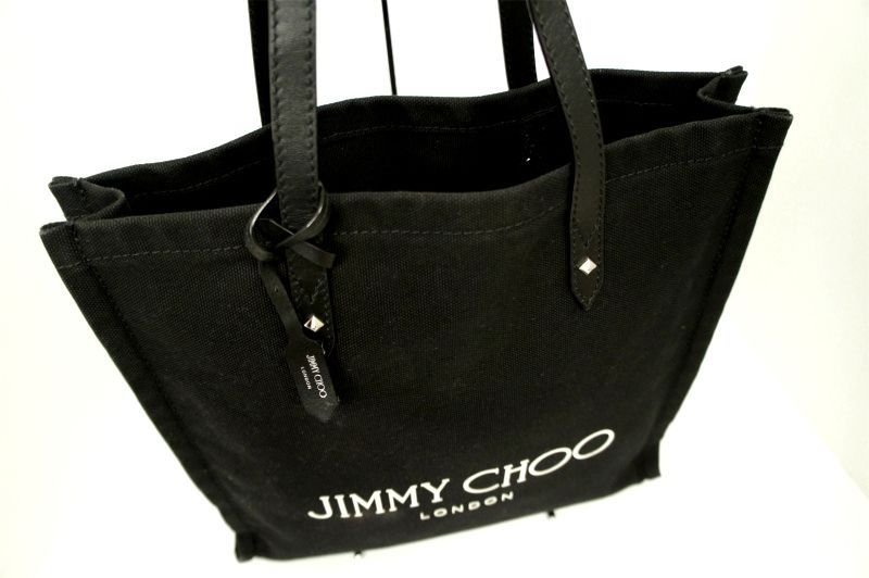 2022☆JIMMY CHOO ジミーチュウ 男女可 キャンバス トート バッグ-