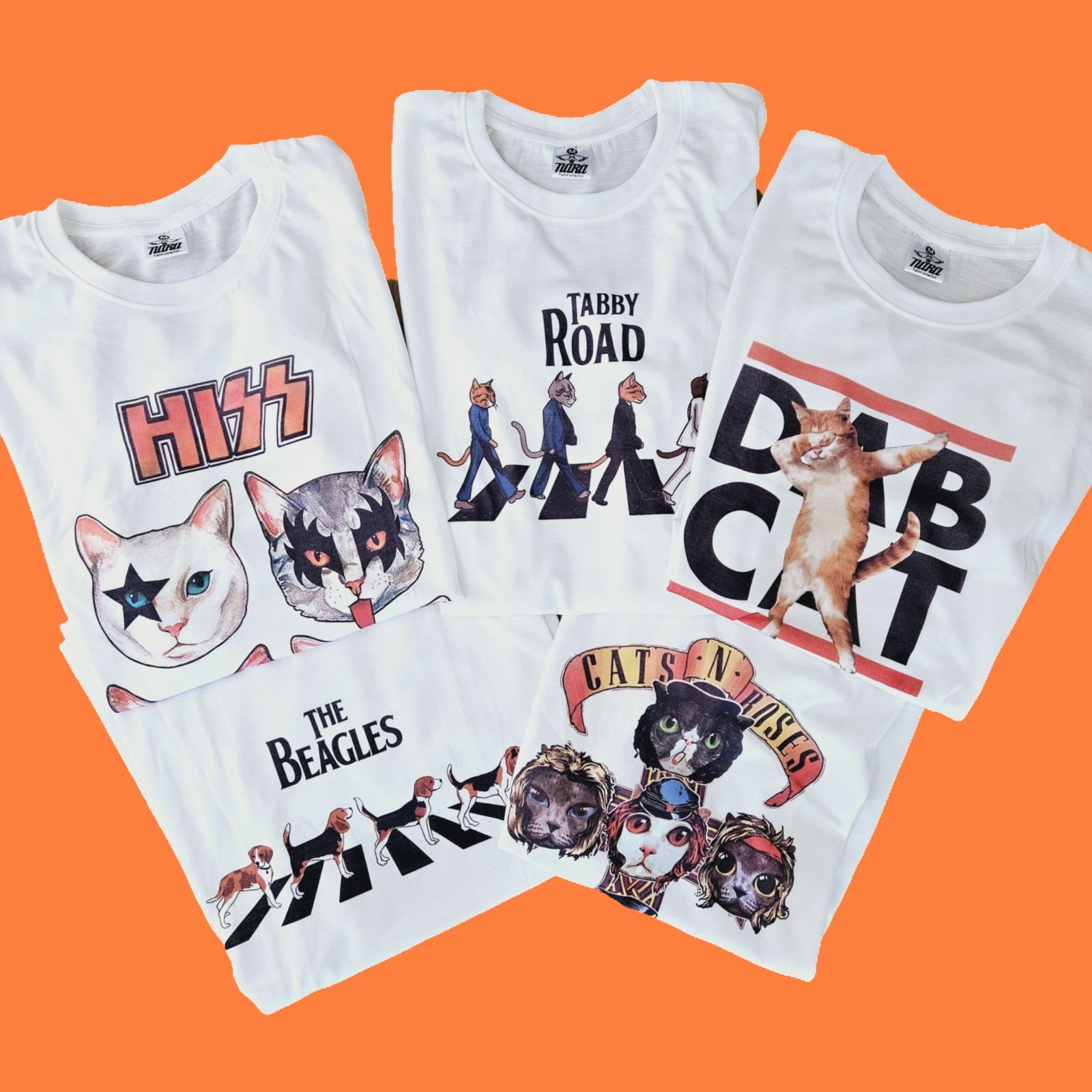 kISSねこ確認用 新品】Tシャツ 白 M~Lサイズ バンドT キッスKISS 猫 アニマル
