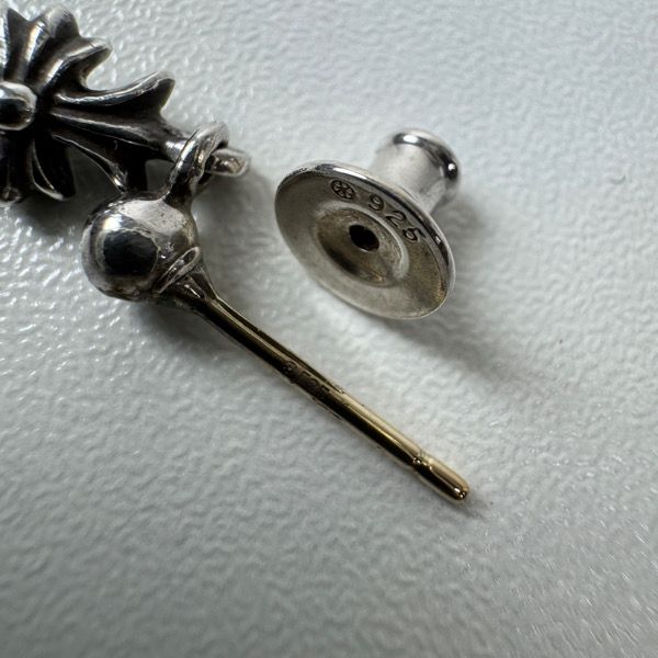 【ジャンク品】クロムハーツ タイニーE CHプラス ドロップピアス クロムハーツタイニーECHプラスドロップイヤリングwith