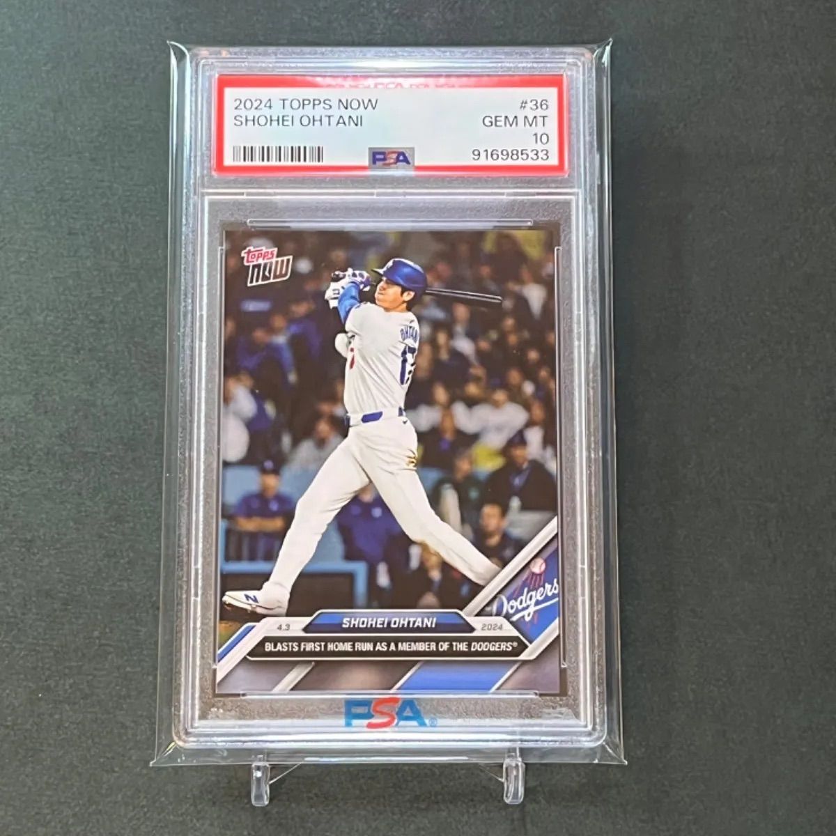 PSA10 Topps Now 大谷翔平 野太い 時速116.1マイルホームラン