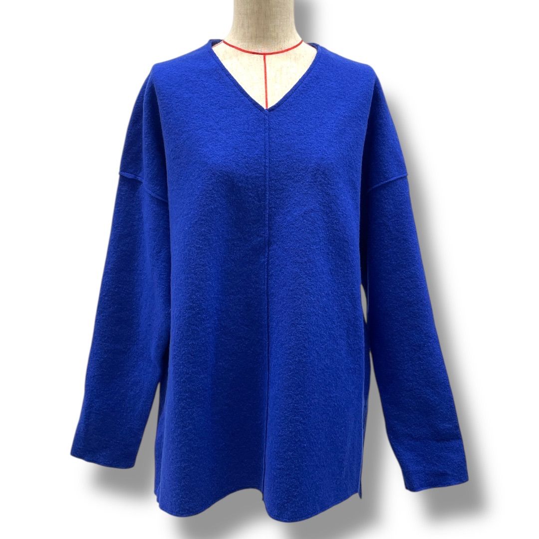 ビアズリー リネン混 ドッキング ウール クロシェ カットソー 長袖