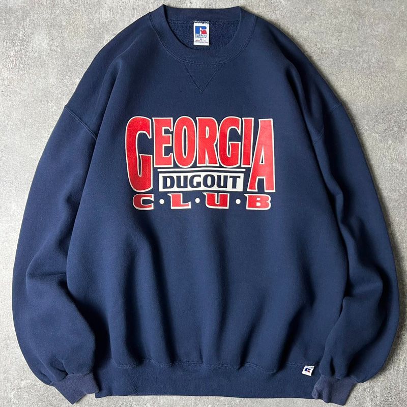 Russell ラッセル USA製 スウェットトレーナー ネイビー XL 中古】90s