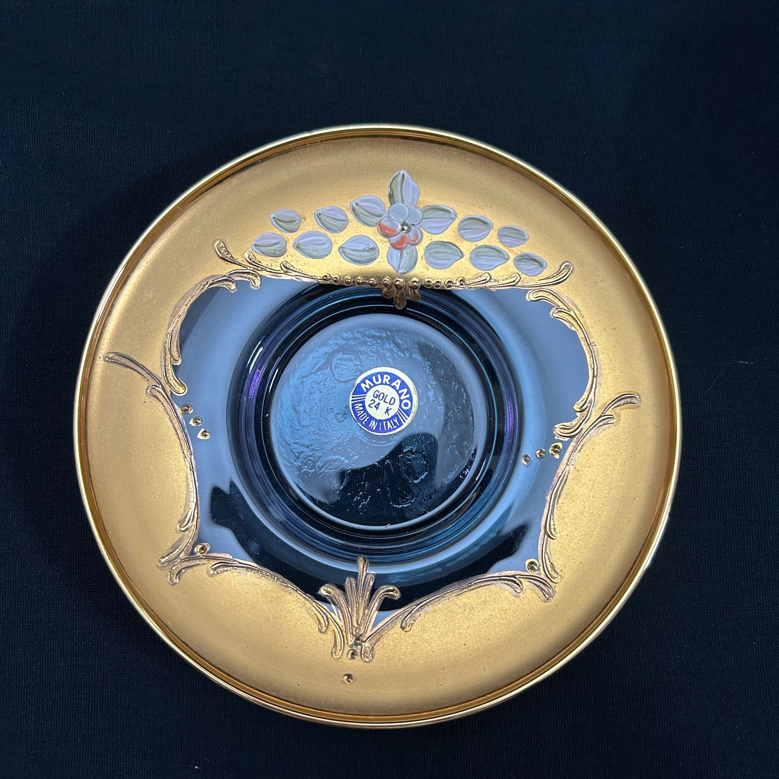 MURANO カップ＆ソーサ― ベネチアングラス ムラーノガラス24K