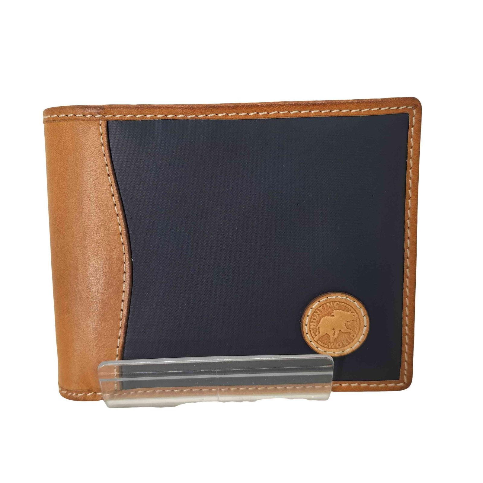 HUNTING WORLD ハンティングワールド 二つ折り 札入れ 財布 レザー 黒 美品