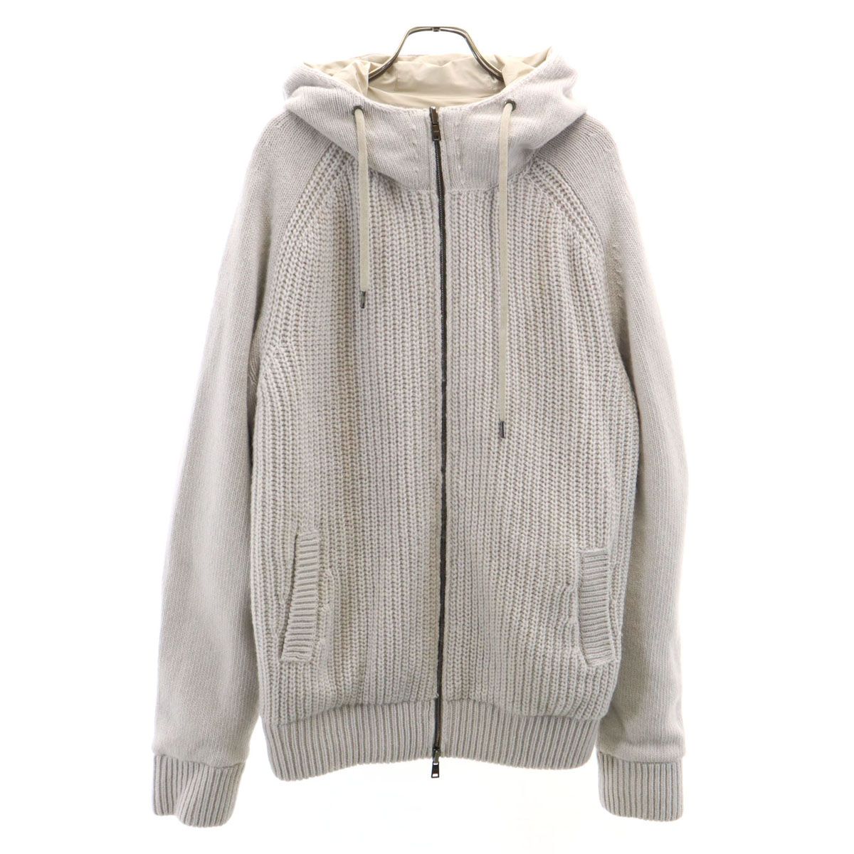 Herno ヘルノ ウール 長袖 リバーシブル ニット ジップパーカー 50 