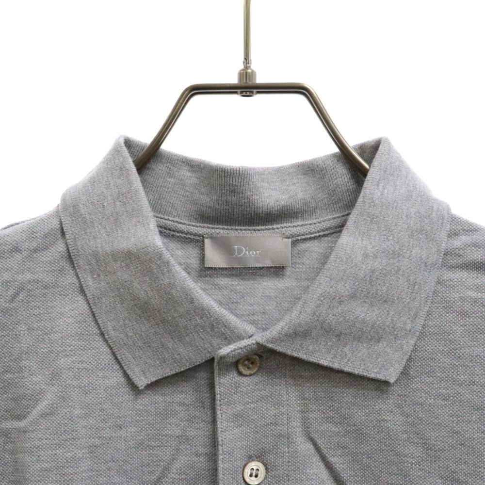 DIOR ディオールBee刺繍コットン半袖ポロシャツ Color グレー size44